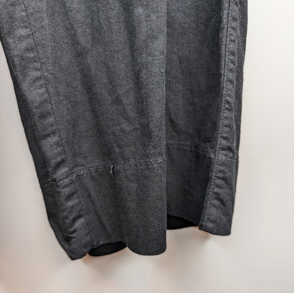 Pennington Black Linen Blend Wide-Leg Pant Ruffle Stretch Tie Waist 1X Women - Picture 6 of 11